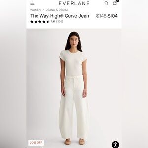 Everlane Women's High Rise Barrel Jeans - Off White